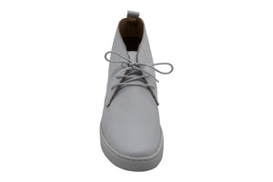 Ladies Shoey - White Full Grain Leather with Ice Sole (High Top)