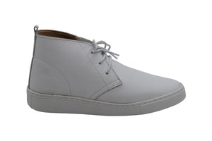 Ladies Shoey - White Full Grain Leather with Ice Sole (High Top)