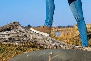 Ladies Shoey - Taupe Hunting Suede with Ice Sole (High Top)